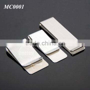 High Polish Stainless Steel Silver Color Promotion Various Styles Slim Pocket Cash Clip Blank Cheap Metal Wholesale Money Clips