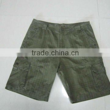 2012 mens fashion cotton plaid cargo shorts