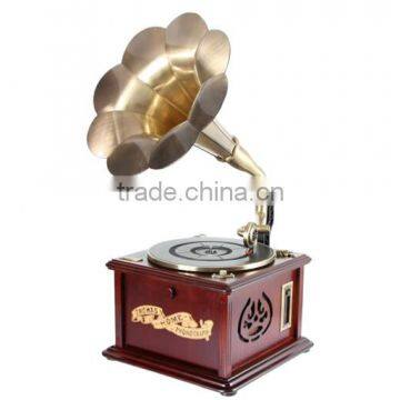 Retro Turntable Player Decoration Gramophone With CD SD USB Cassette and AM FM Radio