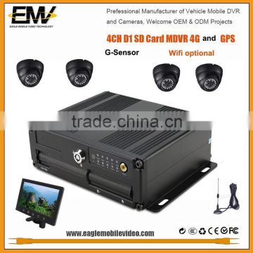 GPS G-Sensor 4G best quality hdd mdvr mobile gps mdvr Remote View 128GB Storage, car security camera system