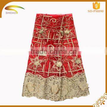 high quality Guangzhou textile embroidery fashionable stretch lace fabric/net lace fabric