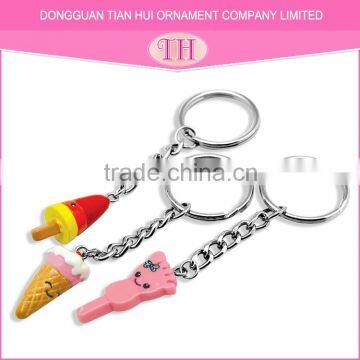 Factory direct sale metal cheap custom resin material cute fashion keychain