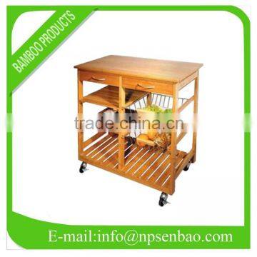 bamboo kitchen trolley