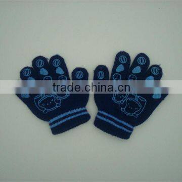 Boxi-High quality double color cartoon five fingers children acrylic gloves