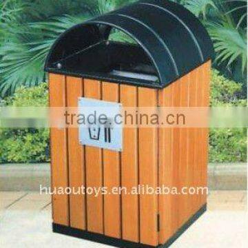 City Outdoor Wooden Trash Can