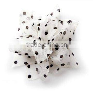 2013 New design wholesale DIY artificial chiffon flowers with cute dots H-35