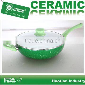 Aluminum ceramic marble coating wok