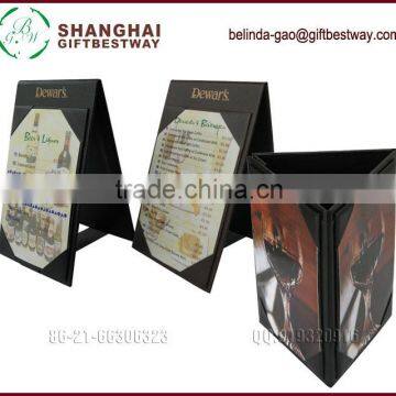 Hotel Sale Cheap free sample leather table tent stand