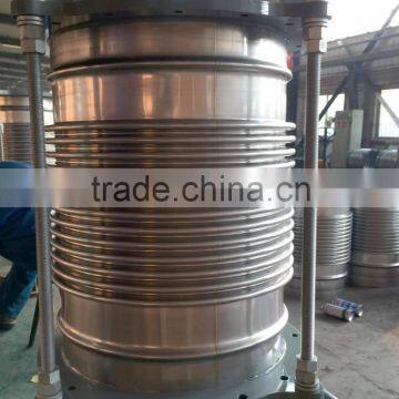 Axial flexible corrugated expansion joint ended with flange or pipe