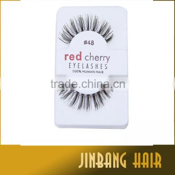 Wholesale Natural Color Red Cherry 100% Real Human False Eye Lashes Individual Fake Eyelashes Extensions For Makeup