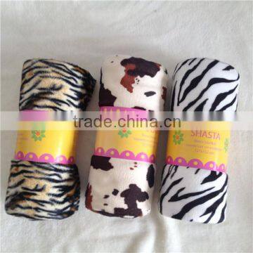 NEWEST leopard zebra printed fleece throw127x152cm 100%polyester