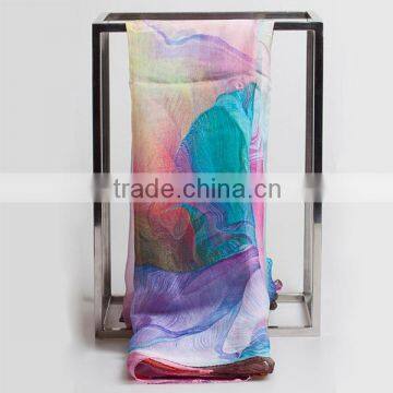 Digital print chiffon long scarf 2016 fashion