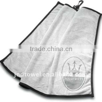 yarn dyed 100% cotton golf towel with hook