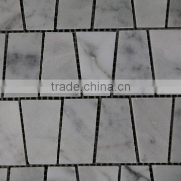 Trapezium Mosaic Carrara Marble Mosaic, Stone Marble Mosaic photo-2