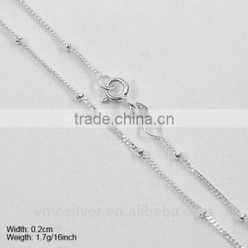 Machine made Sterling silver chain,real silver chain with rose gold platedJZBZ-012