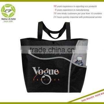 Custom Women Nonwoven Shopping Bag With Side Pocket