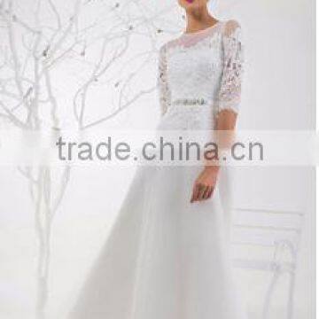 Delicate Crochet and Mesh A-Line Bridal Dennis Dress New Collection