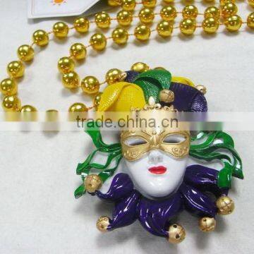 Hot Sale Mardi Gras Necklace Poly Medallion Carnival Beads