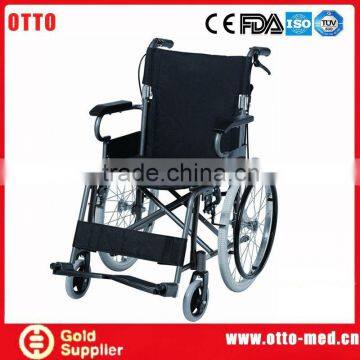 Aluminum folding wheelchair for elderly