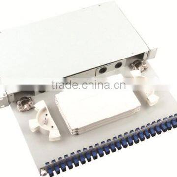 white fiber optic patch panel with sliding drawer