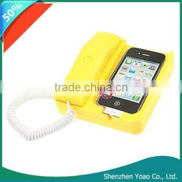 Unique Retro Style Telephone Handset / Dock for IPhone 3G 3GS 4G Yellow