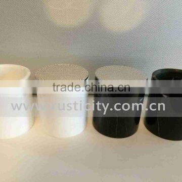 White Marble Candle Holders/ Stone Candle Holders/ Candle Jars photo-3