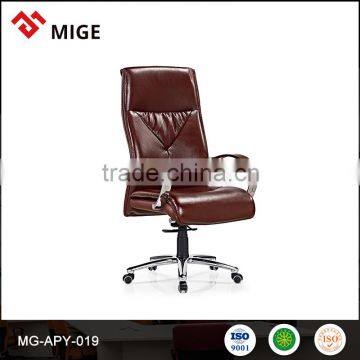 Top grade office boss iron and leather chair