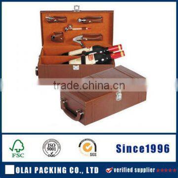 high grade leather wine carrier for 2 bottles for sale