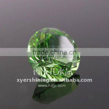 Beautiful green diamond crystal paperweight