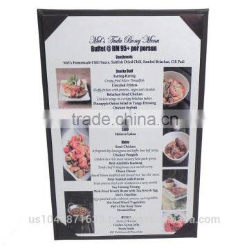 27ALE 5-1/2 x 8-1/2 Leatherette Three Fold Panel Pocket Menu Cover