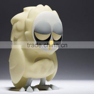 Decorative Luminous Plastic Cartoon Owl Vinyl Toys/Customized decoration Cartoon Birds PVC Vinyl Toy/OEM PVC Vinyl Toys Factory