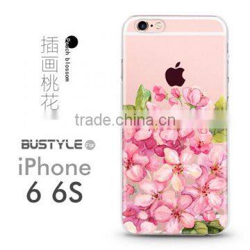 High Quality Soft Slim Mobile Shell Case for Pink iPhone 6 6s plus with 3D Beautiful Flower Custom Designs