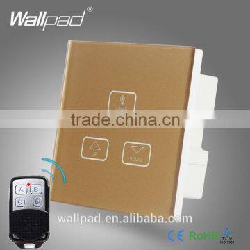 High End 3 Gang Remote Dimmer Switch Wallpad Gold Glass Switch Led 3 Gang 2 Way Remote Touch Dimmer Dimming Control Wall Switch