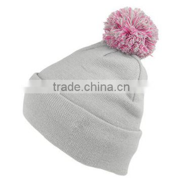 Girls Pom Pom Beanie Hat Skateboards Acrylic Knitted Bobble Hat