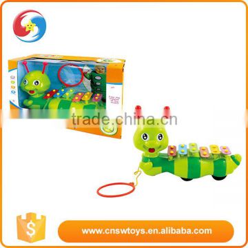 Promotional children's educational plastic dragging caterpillar tunnel toy