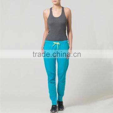 Women loss weight training sweat pants with bottom open zip for wholesale