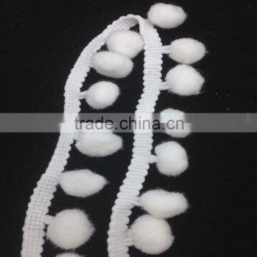 wenzhou kaiyuan pom pom lace supplier and manufacturer wholesale 22yards white pompoms pompom trim