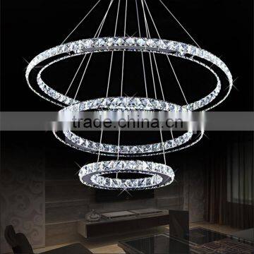 Diamond Ring Crystal Pendant Light SMD5730 Stainless Steel Modern Crystal Pendant Light