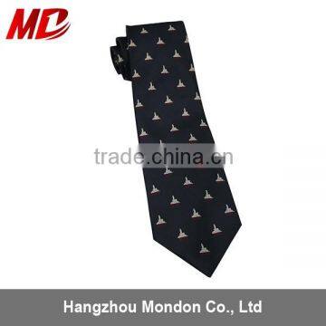 Striped Polyester School Tie With Printed Logo