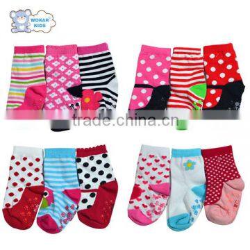 Striped thick color cotton non-skid baby socks