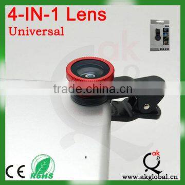 Wholesale 4 in 1 lens for Iphone fisheye/macro/wide angle cpl filter prism lens