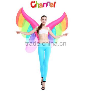 Inflatable Rainbow Butterfly Wings Sexy Halloween Costume