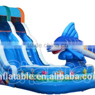 Inflatable dolphin water slide, Marlin Splash Slide, Inflatable water slide