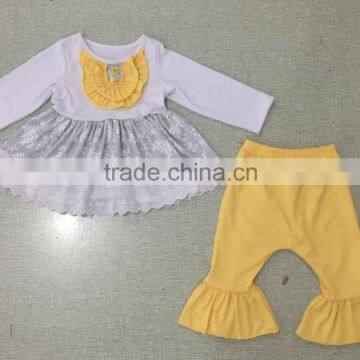 2015 giggle moon remake matching clothing sets snow white baby girl romper set hot sale kids elegant children clothing set