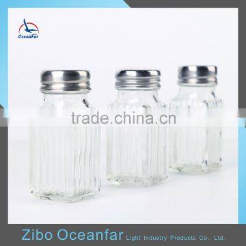 High Quality Mini Salt And Pepper Shaker Empty Glass Spice Jars Clear Condiment Set photo-3