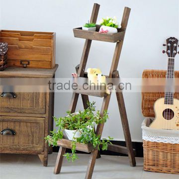 4 Chinese manufacturing ~ Zakka pastoral style solid wood furniture - storage rack - flower - wood - storage rack