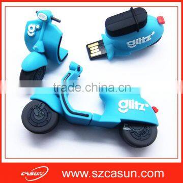 custom soft pvc motorcycle shape usb 2.0 flash drive