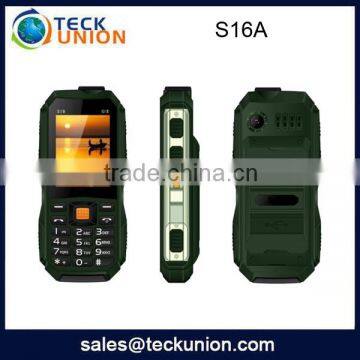 S16A 2.4 inch quad band three sim rugged cheap cell phone waterproof cellular