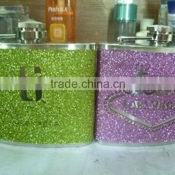 new design hot sale stainless steel hip flask with leather wrapped