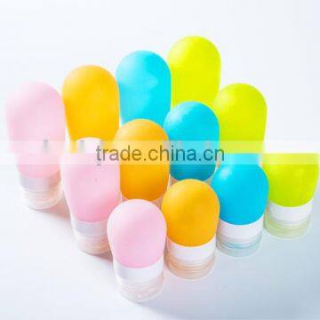 portable squeezable silicone cosmetic bottles